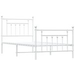 vidaXL Cadre de lit métal avec tête de lit/pied de lit blanc 80x200 cm