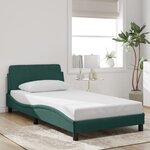 vidaXL Cadre de lit sans matelas vert foncé 100x200 cm velours