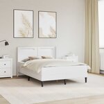 vidaXL Cadre de lit avec matelas Blanc 120 x 200 cm Simili cuir