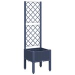 vidaXL Jardinière avec treillis bleu gris 40x40x142 cm PP
