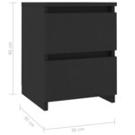 Vidaxl table de chevet noir 30 x 30 x 40 cm aggloméré