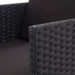 vidaXL Salon de jardin 13 Pièces avec coussins Résine tressée Noir