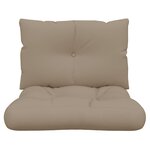 vidaXL Coussins de palette lot de 2 taupe tissu