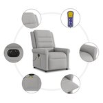 vidaXL Fauteuil de massage inclinable électrique gris nuage tissu