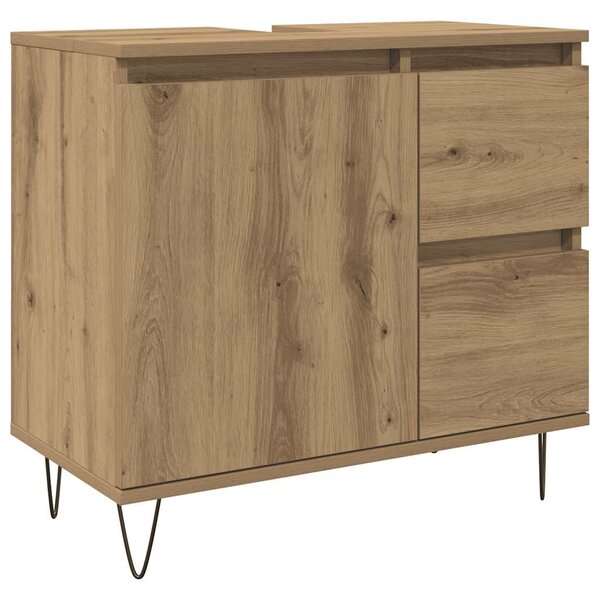 vidaXL Armoire de lavabo de salle de bain chêne artisanal 65x33x60 cm
