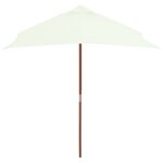 vidaXL Parasol d'extérieur avec mât en bois 150x200 cm Sable