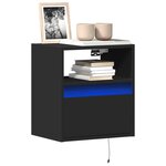 vidaXL Meubles TV muraux avec lumières LED 2 Pièces noir 41x31x45 cm