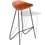 vidaXL Chaises de bar lot de 6 marron cuir véritable