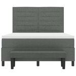 vidaXL Lit à ressorts avec matelas Gris foncé 140 x 190 cm tissu