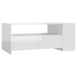 vidaXL Table basse blanc brillant 102x55x42 cm bois d'ingénierie