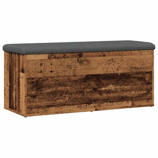 vidaXL Banc de rangement vieux bois 102x42x45 cm bois d'ingénierie