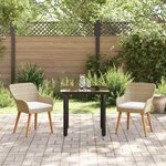 vidaXL Ensemble de salle à manger pour jardin 3 Pièces Beige polyrotin