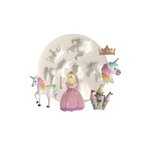 Loisirs créatifs diy - moule silicone diamètre 7cm - princesse licorne château