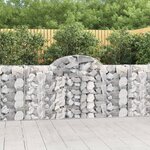 vidaXL Paniers à gabions arqués 18 Pièces 200x30x100/120 cm Fer galvanisé