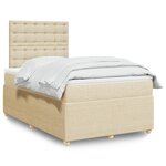 vidaXL Sommier à lattes de lit avec matelas Crème 120x200 cm Tissu