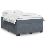 vidaXL Sommier à lattes de lit et matelas Gris foncé 140x190cm Velours