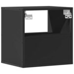 vidaXL Table de chevet murale noir 40x31x39 5 cm
