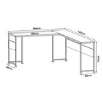 Bureau table poste de travail 166 x 120 x 75 cm gris clair 03_0009057