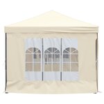 vidaXL Tente de réception pliable avec parois Crème 3x6 m