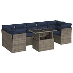 vidaXL Salon de jardin avec coussins 8 Pièces gris résine tressée acacia
