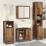 vidaXL Ensemble de mobilier de salle de bain 3 Pièces Bois Ancien