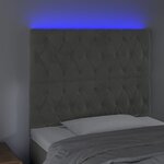 vidaXL Tête de lit à LED Gris clair 100x7x118/128 cm Velours