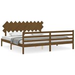 vidaXL Cadre de lit sans matelas marron miel 200x200 cm bois massif