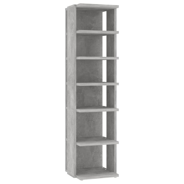 vidaXL Armoire à chaussures Gris béton 27 5x27x102cm Bois d'ingénierie