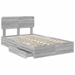 vidaXL Lit de Rangement Gris Sonoma 120 x 190 cm Bois d'ingénierie