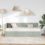 vidaXL Cadre de lit d'angle avec matelas 2 Pièces Gris clair Velours