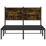 vidaXL Cadre de lit en métal sans matelas chêne fumé 120x200 cm