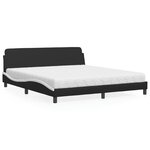vidaXL Lit avec matelas noir et blanc 180x200 cm similicuir