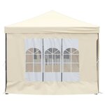 vidaXL Tente de réception pliable avec parois Crème 3x6 m