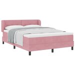 Lit Box Spring vidaXL avec Matelas Rose 140x200 cm Velours