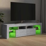 vidaXL Meuble TV avec lumières LED Gris béton 140x36 5x40 cm