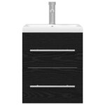 vidaXL Meuble de Lavabo de Salle de Bain Chêne noir 41 x 38 5 x 48 cm