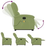 vidaXL Fauteuil inclinable de massage électrique vert clair velours