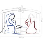 Vidaxl décoration de la crèche de noël 240 led 116x41x87 cm