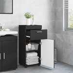 vidaXL Cabinet de salle de bain TULUM Noir 37 x 31.5 x 82 cm
