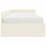 vidaXL Cadre de lit d'angle avec matelas Autre 2 Pièces Crème Velours