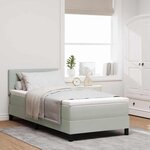 vidaXL Lit à ressorts avec matelas Gris clair 90 x 200 cm Velours