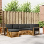 vidaXL Ensemble de canapé d'angle 6 Pièces Naturel et Anthracite
