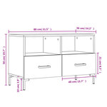 vidaXL Meuble TV Noir 80x36x50 cm Bois d'ingénierie