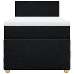 vidaXL Sommier à lattes de lit et matelas Noir 80x200 cm Tissu