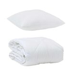 vidaXL Duvet d'été simple avec oreiller 2 Pièces Blanc Microfibre