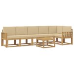vidaXL Ensemble de canapés d'extérieur 7 pc Blanc et Beige Polyester
