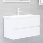 vidaXL Ensemble de meubles de salle de bain Blanc Aggloméré