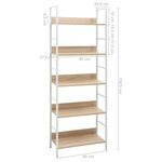 vidaXL Bibliothèque à 5 niveaux chêne 60x27 6x158 5 cm bois ingénierie