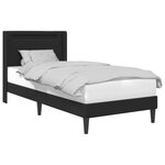 vidaXL Cadre de lit avec bandes LED Noir 90 x 190 cm Simili cuir