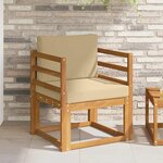 vidaXL Canapé d’extérieur Bois d'acacia massif et polyester Naturel